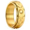 King Will Moon Sun Star Spinner Ring Old Gold 8mm Stainless Steel Ring For Men Women Stress Anxiety Relief Comfort Fit Unisex Adults 11 view 1