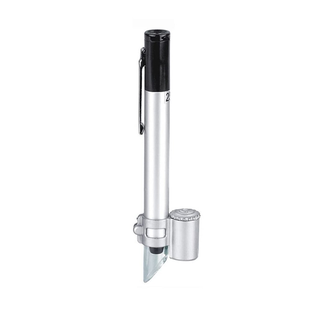 Microscope Accessories Kit 50X Portable Pen Microscope Illuminated, with or Without Reticle Scale Microscope Slides (Color : Without Scale, Magnification : 50X)