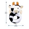 Doindute Baby Cow Soft Rattle Toy, Dairy Cattle Plush Infant Shaker Rattle Easy-Grasp Stuffed Animal Toy, Gifts for Newborns Babies Toddlers Boys Girls, Orange Horns, 6 Inches view 2