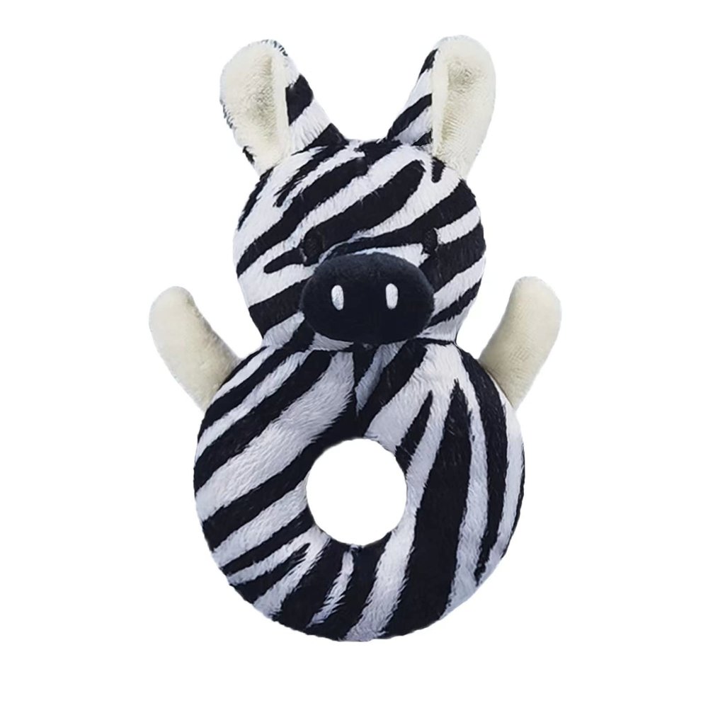 Doindute Baby Zebra Soft Rattle Toy, Zebra Plush Infant Shaker Rattle Easy-Grasp Stuffed Animal Toy, Gifts for Newborns Babies Toddlers Boys Girls, 6 Inches
