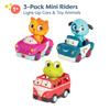 B. toys  Mini Riders  Cars & Animal Characters  Smart Car, Police Car, Van  Toy Cars for Toddlers, Kids  Lights & Sounds  12+ Months view 3