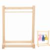 Toddmomy 1pcs Miniature Doll Garment Rack, Wooden Doll Clothing Rack Mini Dollhouse Clothes Hangers for Dollhouse Wardrobe Furniture Accessories, 20cm view 1