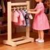 Toddmomy 1pcs Miniature Doll Garment Rack, Wooden Doll Clothing Rack Mini Dollhouse Clothes Hangers for Dollhouse Wardrobe Furniture Accessories, 20cm view 2