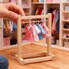 Toddmomy 1pcs Miniature Doll Garment Rack, Wooden Doll Clothing Rack Mini Dollhouse Clothes Hangers for Dollhouse Wardrobe Furniture Accessories, 20cm view 3
