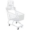 LUOZZY Small Trolley Models Creative Miniature Mini Shopping Cart Supermarket Trolley Toy Desktop Decor Photo Props (White) view 1