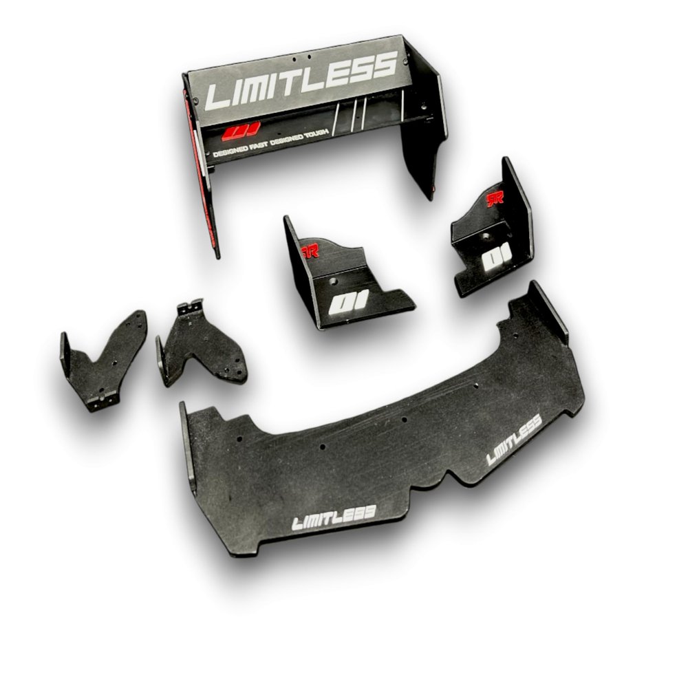 KIT with Active Wing V2.0 SrupidRC Compatible for Arrma Limitless (Black)