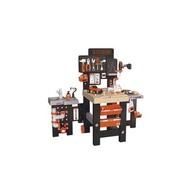 Smoby - Black & Decker Mega Center, Very Complete, Mechanics, Plumbing and Carpentry Area, 100 Accessories, Foldable (7600360726)