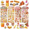 3D Puffy Food Stickers for Kids,Cute Food Sticker with Bread Pizza Sushi and Chocolate Stickers, Small Mini Foods Theme for Scrapbooking,Crafts,4 Pack. view 1