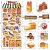 3D Puffy Food Stickers for Kids,Cute Food Sticker with Bread Pizza Sushi and Chocolate Stickers, Small Mini Foods Theme for Scrapbooking,Crafts,4 Pack. view 2