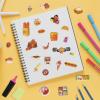 3D Puffy Food Stickers for Kids,Cute Food Sticker with Bread Pizza Sushi and Chocolate Stickers, Small Mini Foods Theme for Scrapbooking,Crafts,4 Pack. view 3