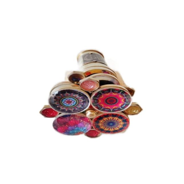 MUSKAN NAUTICAL STORE Antique Brass Kaleidoscope Unique Kaleidoscope Double Wheel Kaleidoscope Nautical Gift (with Stand)