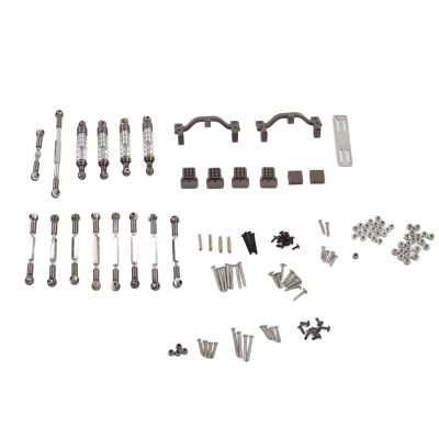 Dilwe RC Car Spare Parts Kit, Aluminum Alloy RC Car Pull Rod Tie Rod Shocks Absorber Bracket Plate Kit Upgrade Spare Parts Compatible with WPL C24 C14 C14K C24K