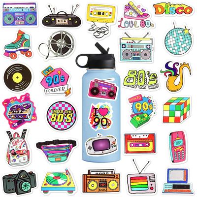 70 Pcs 8090s Retro Sticker Pack for Adults, Waterproof Vinyl Decals for Laptop Water Bottles and Journal