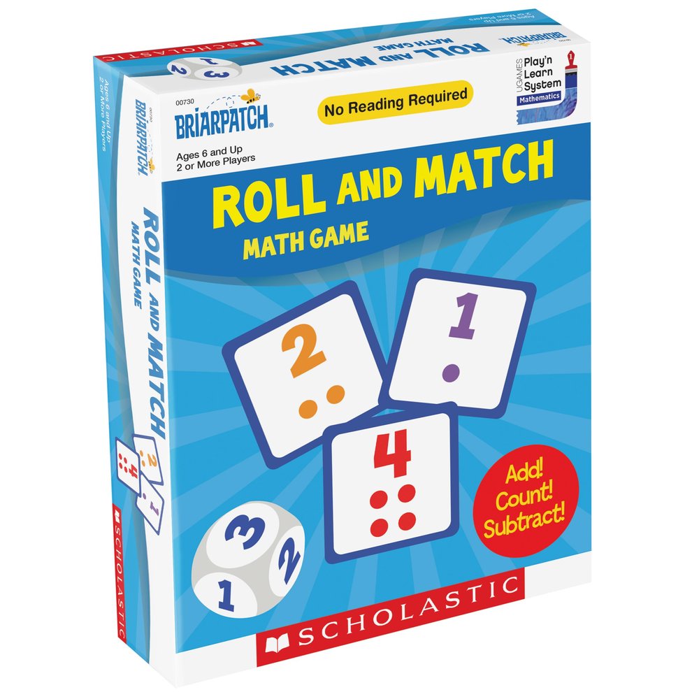Briarpatch, Scholastic Roll & Match Math Game, Early Preschool Learning for Toddlers, Kindergarten and 1st Grade