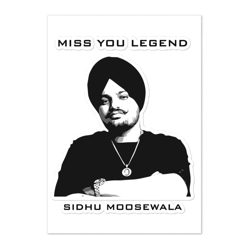 Sidhu Moosewala Sticker Punjabi Singer, White, 6''6''