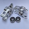 Dhawk Racing CNC Aluminum 7075 Rear Carriers Silver for Traxxas 1/8 Sledge 9552 view 4