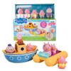 Toomies Peppa Pig Bath Toys - Peppas Boat Adventure Bath Toy Set - Includes 2 Boat Toys and 5 Peppa Pig Figures - Peppa Pig Toy Boats - Toddler Bath Toys for 18 Months and Up view 1