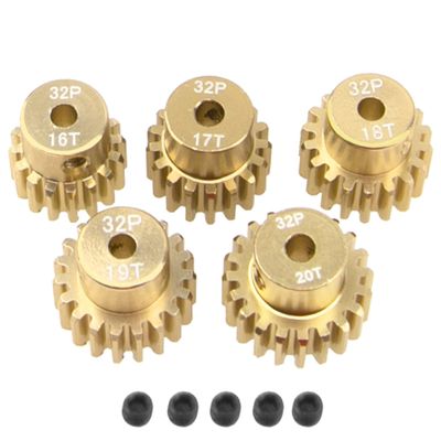 Vgoohobby Aluminum Alloy 32 Pitch Pinion Gear Set 3.175mm Shaft 16T 17T 18T 19T 20T Motor Gears Compatible with Tamiya Kyosho RedCat Losi Axial Traxxas 1/10 RC Car