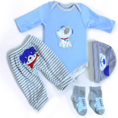 MAIHAO Reborn Baby Doll Clothes for 17-22 Inch Newborn Baby Dolls Clothing Boy Outfit AccessoriesPuppy Pattern 4pcs Set