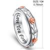 HOOHWE Anxiety Ring for Women 925 Sterling Silver Rose Spinner Fidget Rings Worry Relieving Boredom ADHD Autism Band Rings Anti Stress Jewelry for Women Men Size 8 view 4