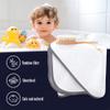 2 Pack Baby Bath Towel Rayon Made from Bamboo (White and Dark Grey, 37.5 x 37.5 Inch) view 3