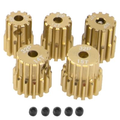 Vgoohobby Aluminum Alloy 32 Pitch Pinion Gear Set 3.175mm Shaft 11T 12T 13T 14T 15T Motor Gears Compatible with Tamiya Kyosho RedCat Losi Axial Traxxas 1/10 RC Car