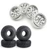 RCLIONS 1.9inch Beadlock Aluminum Wheels Rims with Rubber Tires for SCX10 D90 TRX4 1/10 RC Crawler Car view 1