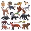 SIENON 18Pcs Forest Animals Figures Toys, Miniature Baby Woodland with Owl Hedgehog Fox Squirrel Bear Monkey Deer Wolf Snake for Kids Educational Christmas Birthday Party Gift Cake Decorations view 1
