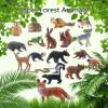 SIENON 18Pcs Forest Animals Figures Toys, Miniature Baby Woodland with Owl Hedgehog Fox Squirrel Bear Monkey Deer Wolf Snake for Kids Educational Christmas Birthday Party Gift Cake Decorations view 2