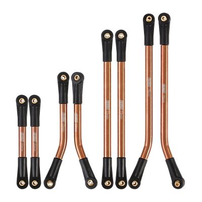 INJORA High Clearance 4 Links Set Stainless Steel Linkage kit for Axial SCX24 Gladiator Dodge Power Wagon 1/24 RC Crawler Upgrade Parts(Bronze)