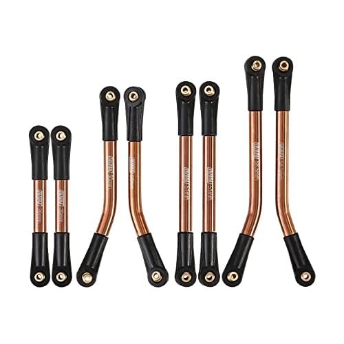 INJORA High Clearance 4 Links Set Stainless Steel Links Set for SCX24 C10 JLU Bronco 4Runner Axial 1/24 RC Crawler Car Upgrade Parts(Bronze)