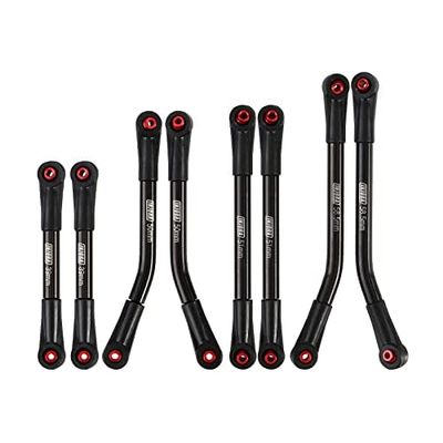 INJORA High Clearance 4 Links Set Stainless Steel Links Set for SCX24 C10 JLU Bronco Base Camp 4Runner Axial 1/24 RC Crawler Car Upgrade Parts(Black)