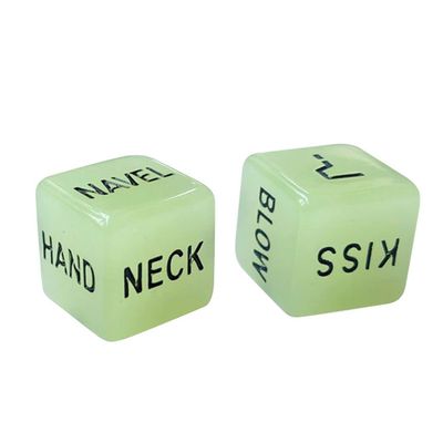 1 Pair Noctilucent Light Couples Dice Funny Romantic Sport Dice English Fun Luminescence Naughty Dice Novelty Gift for Valentines Day, Honeymoon, Newlyweds, Wedding Anniversary