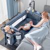 BabyBond Baby Bassinet Bedside Crib, Pack and Play with Sheet, Diaper Changing Table and Music Mobile from Newborn to Toddles, Portable Large Playard view 1