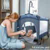 BabyBond Baby Bassinet Bedside Crib, Pack and Play with Sheet, Diaper Changing Table and Music Mobile from Newborn to Toddles, Portable Large Playard view 3