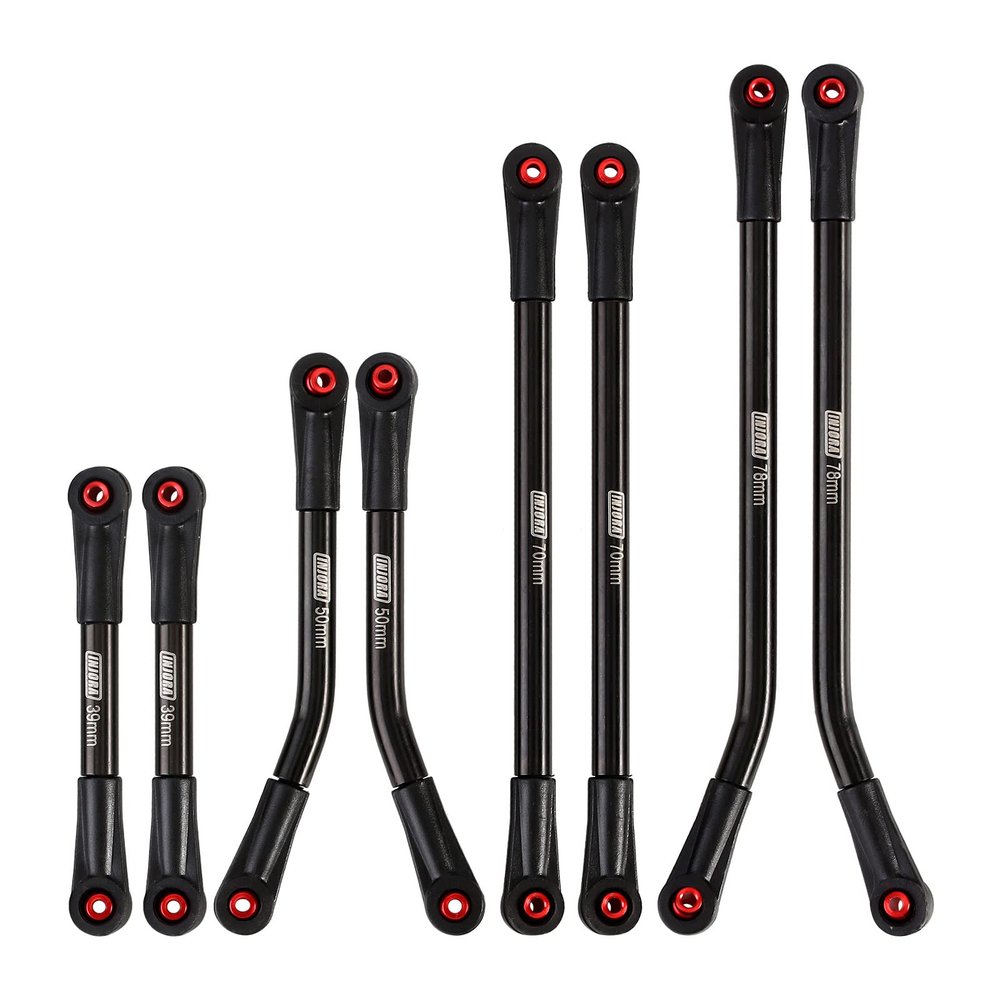 INJORA High Clearance 4 Links Set Stainless Steel Linkage kit for Axial SCX24 Gladiator Dodge Power Wagon 1/24 RC Crawler Upgrade PartsBlack