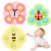 Suction Cup Spinner Toy for Baby 1 2 Year Old, 3PCS Spinner Sensory Toys for Toddlers 1 3, Cartoon Baby Fidget Spinners Toys 12 Months Kids, High Chair/Dining Table/Window/Travelling (Colorful) view 1
