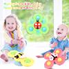 Suction Cup Spinner Toy for Baby 1 2 Year Old, 3PCS Spinner Sensory Toys for Toddlers 1 3, Cartoon Baby Fidget Spinners Toys 12 Months Kids, High Chair/Dining Table/Window/Travelling (Colorful) view 2