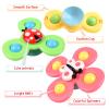 Suction Cup Spinner Toy for Baby 1 2 Year Old, 3PCS Spinner Sensory Toys for Toddlers 1 3, Cartoon Baby Fidget Spinners Toys 12 Months Kids, High Chair/Dining Table/Window/Travelling (Colorful) view 3