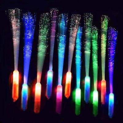 BouQuw 25 Pcs Glow Fiber Wand Sticks, Glow Sticks,Glow in the Dark Party Supplies,3 Models Flashing Sticks, Fiber Optic Wands Fit Christmas New Years Eve Wedding Birthday Easter valentine's day