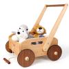 Woodtoe Wooden Baby Walker, Adjustable Speed Baby Push Walker, Montessori Push Toys for Babies Learning to Walk, Educational Walking Toys Gift for Toddler Boys Girls 1 2 3 Years Old view 1