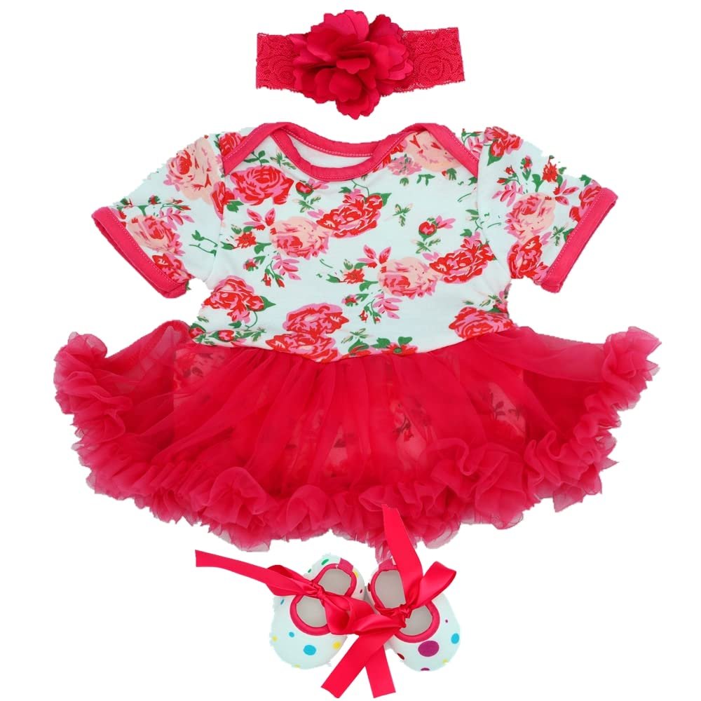 MAIHAO Reborn Baby Doll Clothes for 17-22 Inch Dolls, Outfit Accessories with Red Tutu Skirt