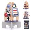 Wdmiya Space Wooden Activity Cube Toys for Baby, Montessoritoys for 1 Year Old Boy & Girl Birthday Gifts, Sensory and Educational 1st Birthday Gifts, Busy Board Toys for Baby Boy 6-18 Months (Rocket) view 1