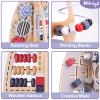 Wdmiya Space Wooden Activity Cube Toys for Baby, Montessoritoys for 1 Year Old Boy & Girl Birthday Gifts, Sensory and Educational 1st Birthday Gifts, Busy Board Toys for Baby Boy 6-18 Months (Rocket) view 2