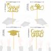 2025 Graduation Cupcake Toppers, Class of 2025 Cupcake Toppers for Decorations, Congrats Grad Graduation Cake Decorations - Set of 24 (Gold) view 2