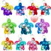 30 Packs Rainbow Bulk Turtle Mini Pop Fidget Keychain Bubble Toy for Boy Girl Kids Summer Party Favors Gift, Stress Relief Students Classroom Prize view 1