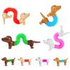 Dog pop Tubes fidgets, Easter Egg Stuffers, Sensory Toys for Kids 5-7, fidgets for Toddler, Easter Basket , Easter Egg fillers,4 Pack Dog view 2