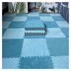 16Pcs Interlocking Foam Mats,Fluffy Carpet Tiles,Plush Area Rug,Square Splicing Floor Tiles,Soft Playmat Puzzle Floor Mat for Play Room,Dark Blue+Light Blue view 1