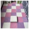 16Pcs Interlocking Foam Mats,Fluffy Carpet Tiles,Plush Area Rug,Square Splicing Floor Tiles,Soft Playmat Puzzle Floor Mat for Play Room,Pink+Purple+White view 1