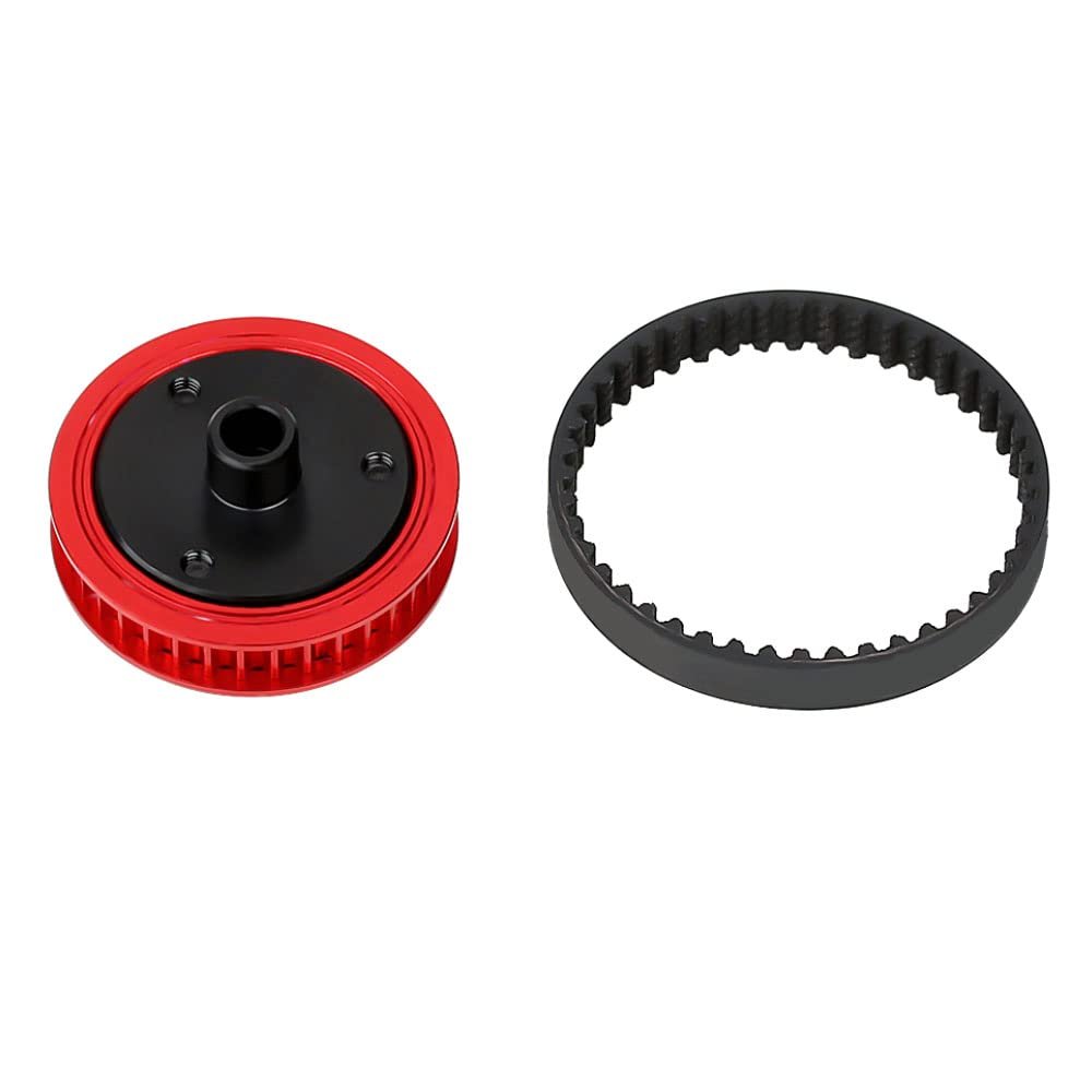 1set Belt Drive Gears System Compatible 1/10 RC Car Crawler Axial SCX10 & SCX10 II 90046 Upgrade DIY Parts,3.2mm Red